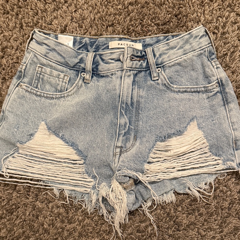 PacSun Light Blue Ripped Jean Shorts